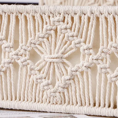 Cesta Tejida Con Asas Decorativa Para La Sala De Estar En La