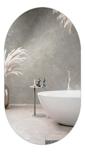 Espelho Oval Lapidado Decorativo Sala Banheiro Quarto 80x50 Moldura Sem moldura
