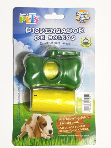 Bolsas Desechables Para Perro Dispensador Con 40pz