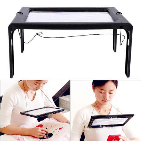.. Lupa Plegable De 2,5 Luces Led Con Soporte, Tamaño Grande