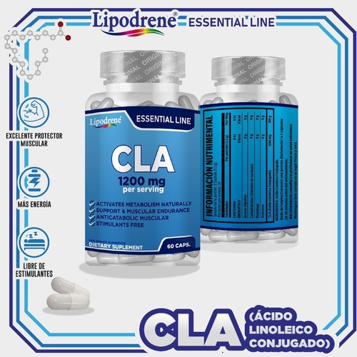 Cla 1200 Mg | Lipodrene | Essential | 60 Caps Sin Sabor