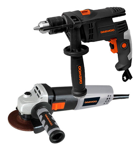 Kit Daewoo Amoladora Angular 750 W + Taladro Percutor 550 W