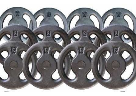 Kit Halter + 60kg De Anilhas 4x5kg, 4x4, 4x3kg, 4x2kg, 4x1kg