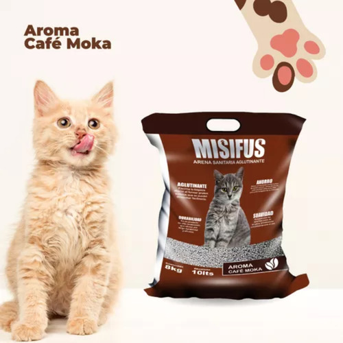 Arena Para Gato Sanitaria Aglutinante Misifus Café Moka 8 Kg