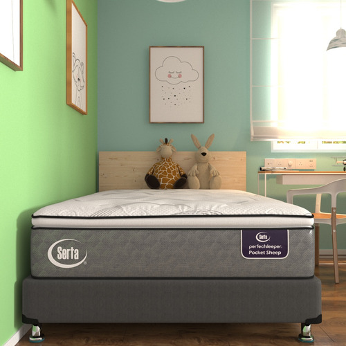 Colchón Serta Individual Sheepconfort + 2 Almohadas Memory