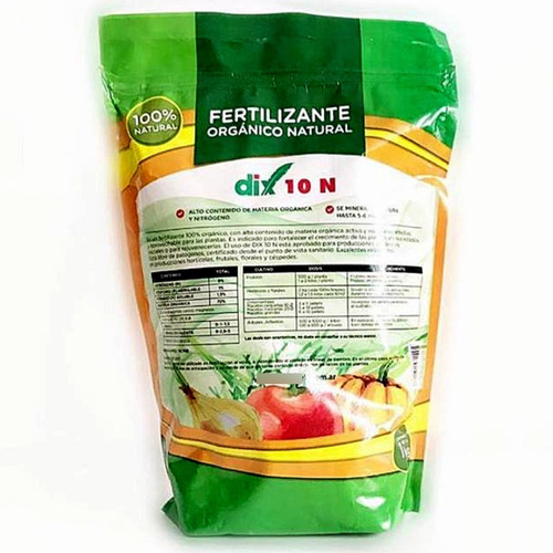 Imagen 1 de 10 de Dix 10 Fertilizante Organico 1 Kg Para Crecimiento Nitrogeno