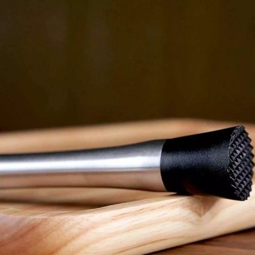 Socador Para Caipirinha Frutas Em Aço Inox - Top Util - 21cm Cor Prateado