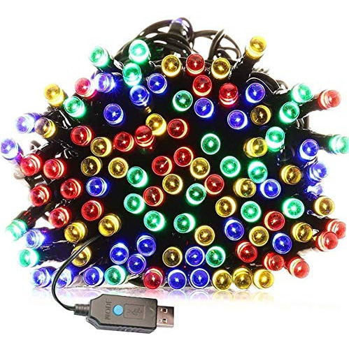 Luces Navidad 100 Led, 8 Modos, Usb, 10m