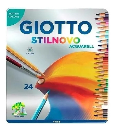 Lapices Giotto Stilnovo Acuarelables !! Lata X 24 Colores