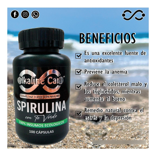 Spirulina Con Te Verde Capsulas X 2