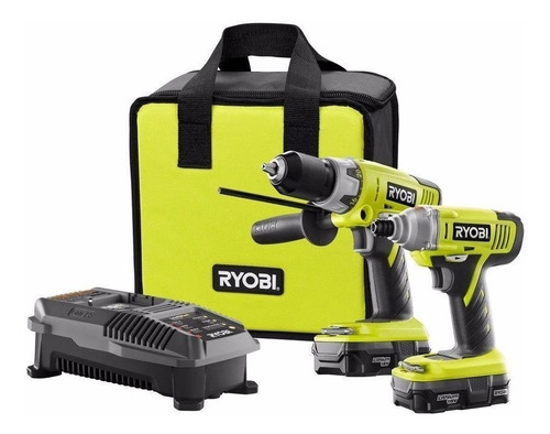 Kit De 2 Taladros Inalambricos Ryobi De 18v De 1.5ah Y Bolsa