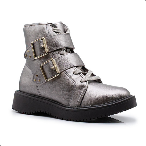 Borcegos Moleca Mujer Cordones Plataforma Cinto Cierre Bruna