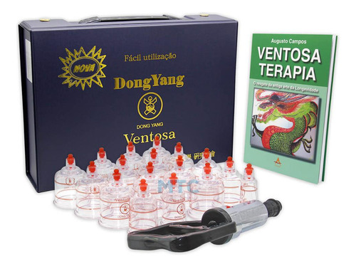 Kit Ventosaterapia Dong Yang 17 Copos + Livro Grátis