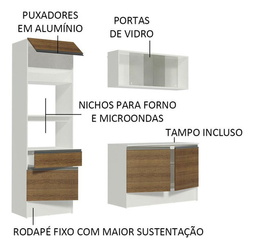Madesa Gabinete Compacto C/ Arm. Topazio Pop Rust./blanco