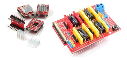 Kit Shield Cnc Para Arduino Uno + 4 Driver A4988 Pololu Nodo