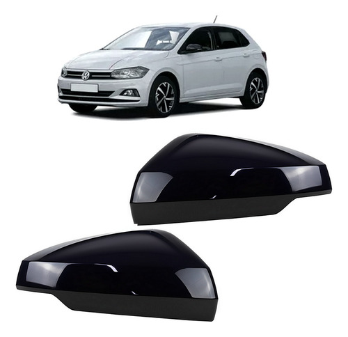 Kit Par Capa Retrovisor Com Furo Seta P/ Polo 2017 Diante