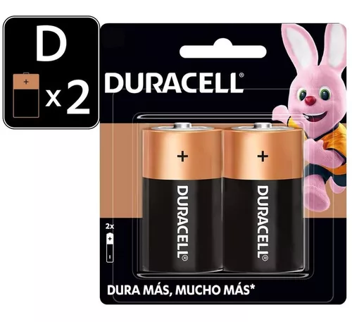 Pila Alcalina Tipo D con 2 Piezas Duracell