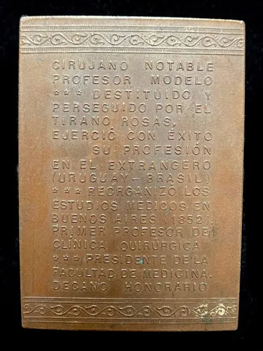 Medalla Facultad De Medicina, Uba. Jose Montes Oca, 1906 (Usado)