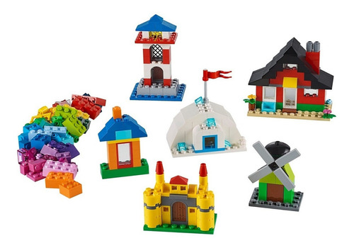 Bloques para armar Lego Classic Bricks and houses 270 piezas  en  caja