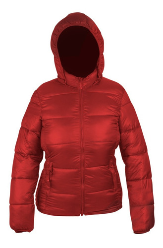 Campera Inflada Dama Capucha Desmontable Colores Pf