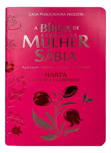 Bíblia Sagrada De Estudo Da Mulher Sábia Com Harpa Luxo Letra Gra...