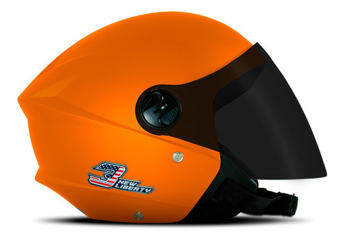 Capacete Aberto De Moto New Liberty 3 Elite Viseira Fumê Cor Laranja Tamanho Do Capacete 58