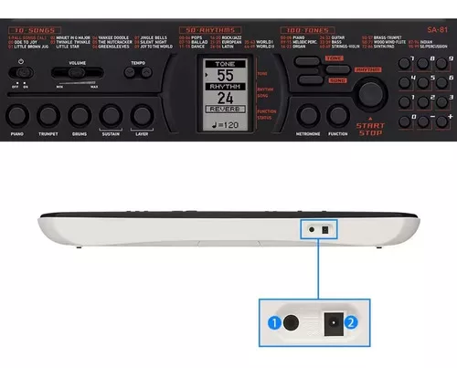 Casio Inc., Teclado portátil de 44 teclas (SA-81) : :  Instrumentos Musicais