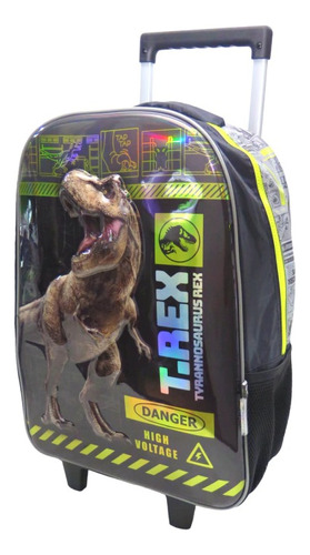 Mochila Carro Nene Dinosaurio T-rex Relieve Holográfico 17