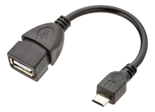 Cabo Adaptador Micro Usb V8 Host Otg P/ Celular Cor Preto