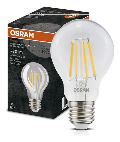 Lâmpada Led Filamento 4,5w E27 2700k Luz Amarela Osram