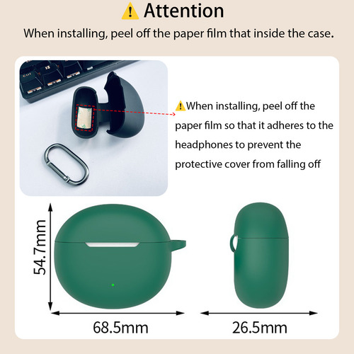 USTIYA Funda Para Realme Buds T01 Case Protector Uso Rudo Carcasa Color Negro Cover