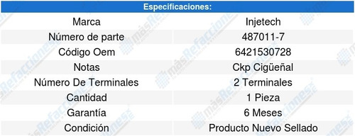 Sensor Cigüeñal Ckp E550 8cil 5.5l 07-11 Injetech 8329745