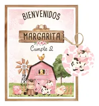 Comprar Kit Imprimible Granja Acuarela Rosa - Textos Editables