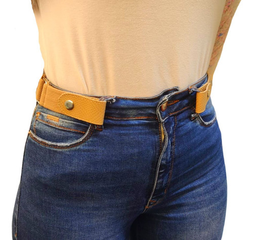 Cinto Elástico Sem Fivela Ajustável Feminino Masculino Plus Cor Preto Tamanho U