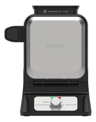 Wafflera Ninja Tipo Belga Maker Pro Diseño Vertical Color Negro y Plata