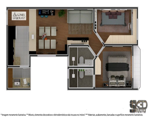 Apartamento A Venda No Bairro Vila Pires Em Santo André - Sp. 1 Banheiro, 2 Dormitórios, 1 Suíte, 1 Vaga Na Garagem, 1 Cozinha, Área De Serviço, Sala De Estar, Sala De Jantar. - 2631 - 34724744