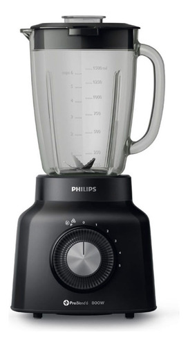 Licuadora Philips 700 W Vaso Vidrio Refractario 2 Lt Hr2138 Color Negro