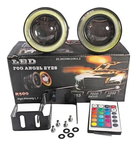 X2 Focos Neblineros Led Ojos De Ángel Rgb Multicolor 76mm