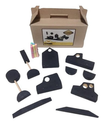 Set De 12 Piezas Pizarron Mas 6 Tizas Set Didactico