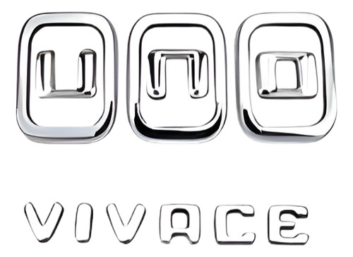 Kit Emblema Letreiro Uno + Vivace 2 Peças