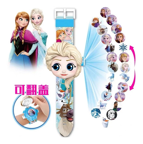 Reloj Proyector Infantil Niño Niña Figura Acción Frozen 