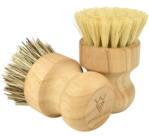 Juego De 3 Cepillos De Bambú Y Palma Para Cocina