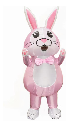 Adult Inflatable Rabbit Fancy-dress Pink Easter Bow Bunny
