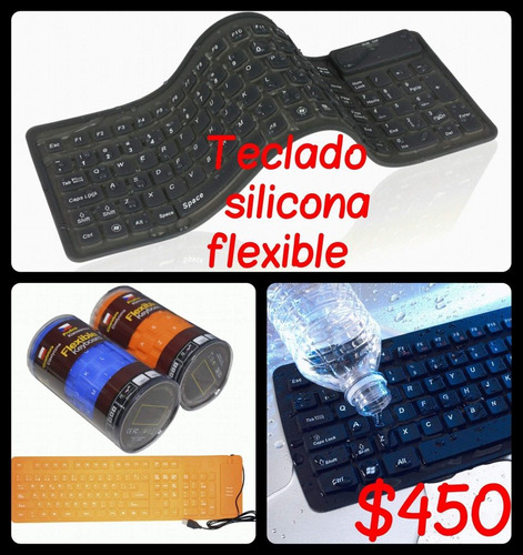 Teclado Pc, Notebook, Tablet. Flexible A Prueba De Agua, Usb