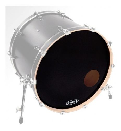 Imagen 2 de 5 de Parche Evans Eq3 Resonant Black Para Bombo 22'' Usa - Negro
