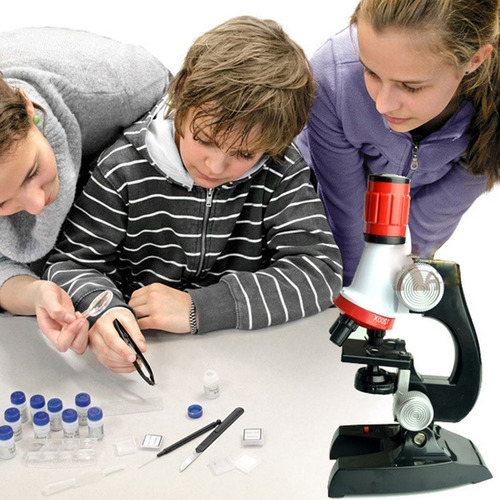 Biología Microscopio Kit Lab Led Home School Ciencia Educaci 