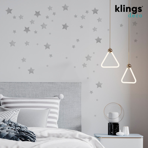 Imagen 1 de 5 de Vinilos Decorativos Estrellas Acurealas Gris