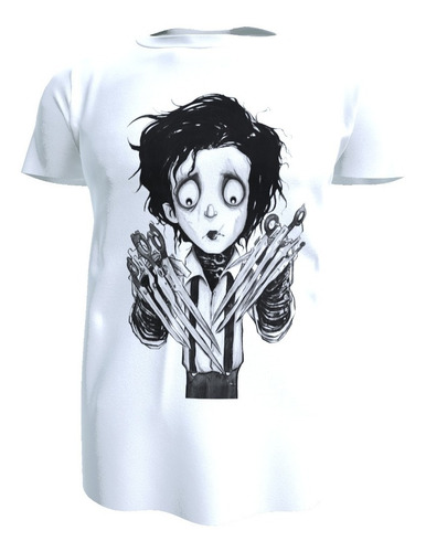 Polera Unisex Joven Manos De Tijera, Johnny Depp, Poliester 