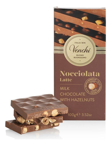 Venchi Nocciolata Barra De Chocolate Con Leche Y Avellanas 3