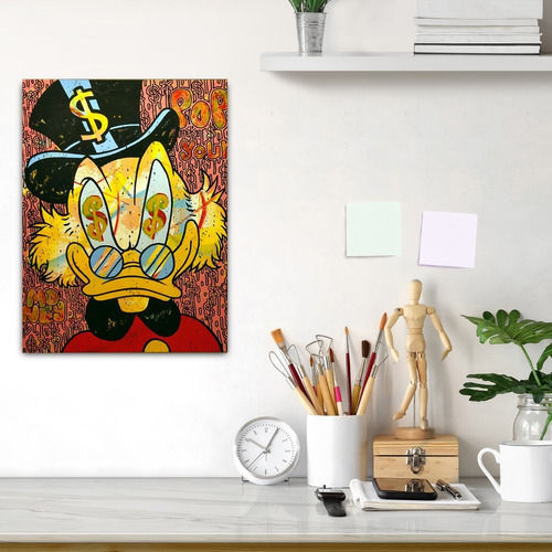 Imagen 4 de 10 de Cuadro Decorativo Pato Donal Monopoly Dinero Canvas Hd